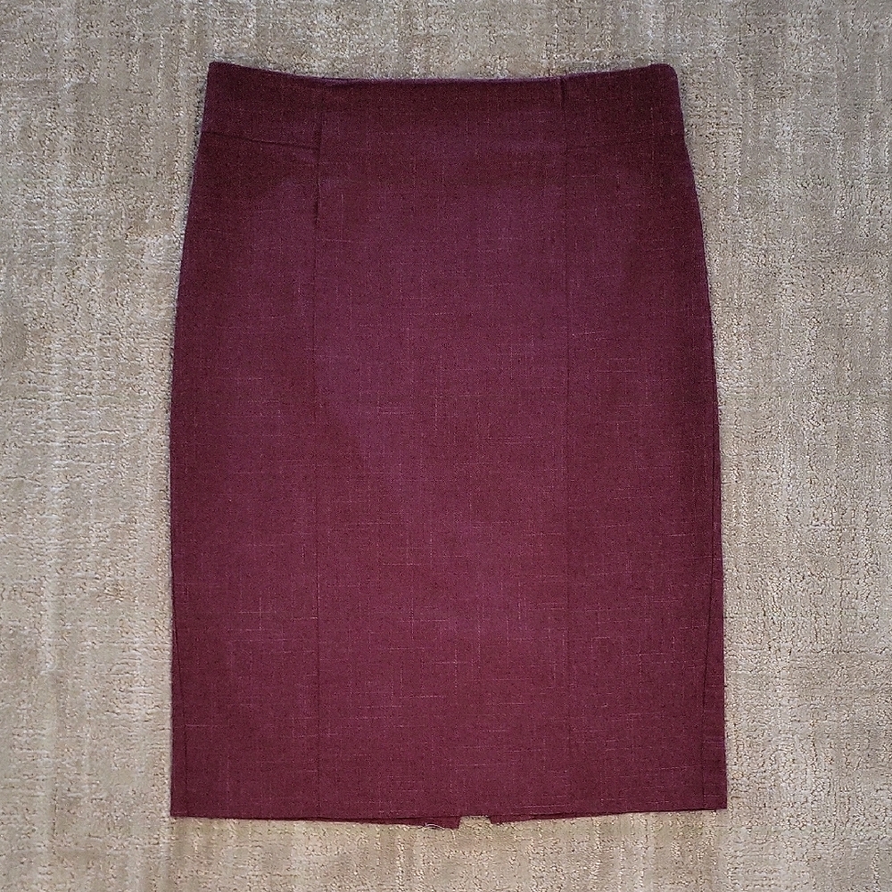 Ann Taylor Red Knee-Length Pencil Skirt for Work